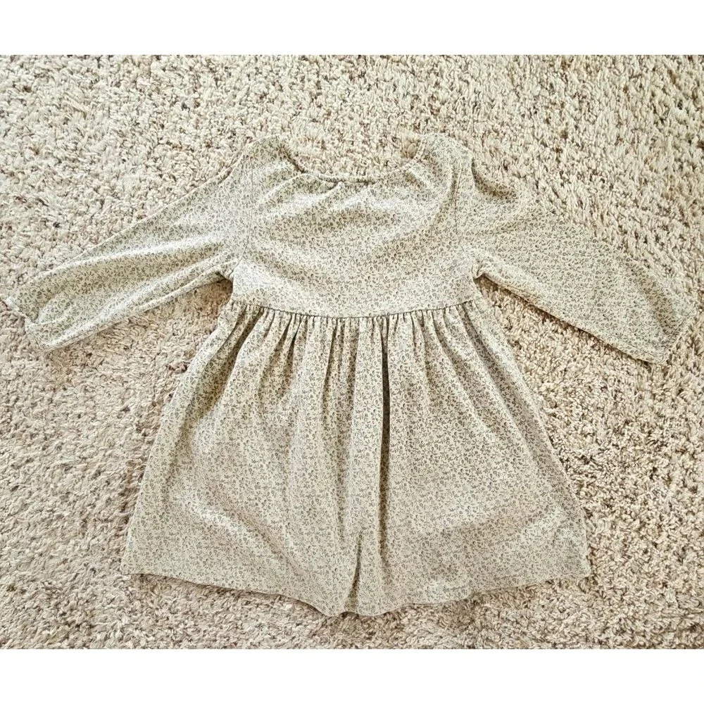 Vintage Gymboree Girls Cottage Floral Long Sleeve Dress Large 5 Yrs 2002 Cotton